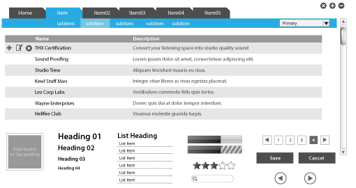 Wireframe Symbols PSD Web Element and User Interface Design